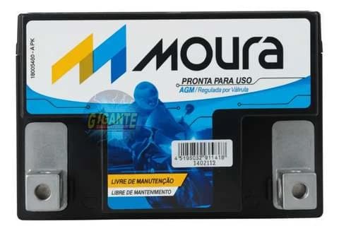 Bateria Moto Cg Titan Fan Biz Bros 125 150 160 5ah 12v Moura Direito