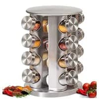 Porta Tempero Condimento Inox Vidro Giratorio Cozinha 16 Pts
