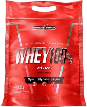 Integralmédica Whey 100% Pure Concentrado Morango 1,8kg