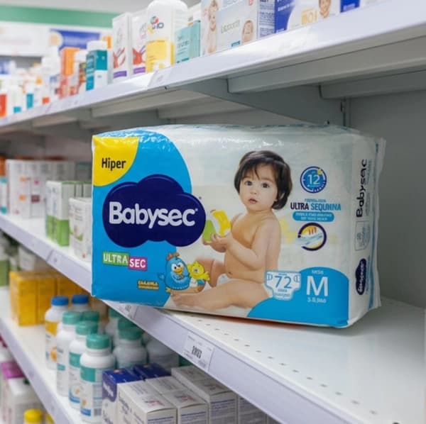 Babysec Fraldas Descartáveis Ultrasec Galinha Pintadinha, 72 Unidades, Tamanho M 5 - 9, 5 Kg, Babysec, Azul, M