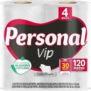 Personal Papel Higiênico Vip Folha Dupla 4 Unidades Branco (embalagem Pode Variar)