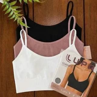 Kit 2 Top Lupo Loba Fitness Confortável Ótima Sustentação 1 Preto E 1 Branco Liso G