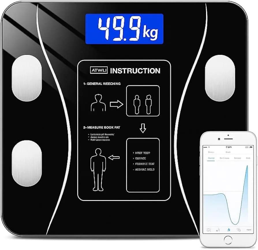 Balança Corporal Bioimpedância Premium Com Visor Inteligente Bluetooth Composição Corporal Peso Controle da Sua Saúde Completo Com Aplicativo
