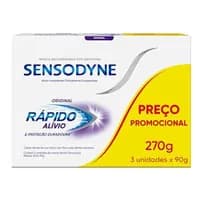 Sensodyne, Creme Dental para Sensibilidade, Alívio Rápido, X3 Unidades, 90g(cada)