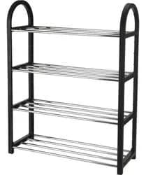 Sapateira Organizador Estante Sapateira 8 Pares Preto Plástico Aço