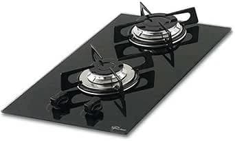 Fischer Cooktop À Gás 2 Bocas Mesa Vidro Preto Bivolt - 7726-11474