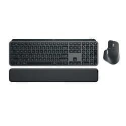 Combo Teclado e Mouse Sem Fio MX Keys S com Apoio para as Mãos, Conexão Bluetooth ou Receptor Logi Bolt, Iluminação Inteligente, Rolagem Rápida, Compatível com Windows, macOS, ChromeOS, Linux- Grafite