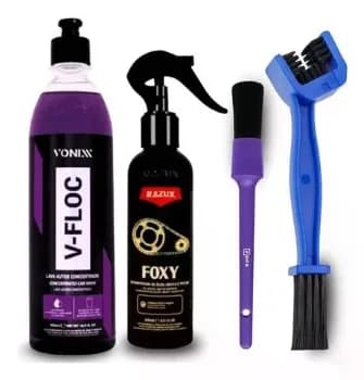 Kit Lava Moto Vonixx  Shampoo + Desengraxante Limpa Corrente