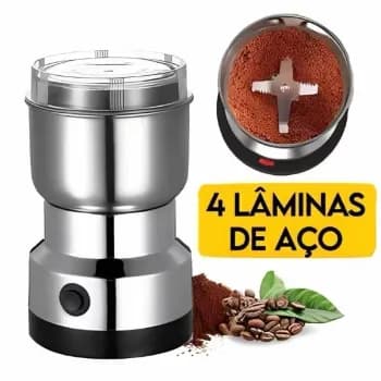 Moa seu café e temperos na hora com a praticidade do moedor elétrico em aço inox, agora com 48% de desconto ☕
