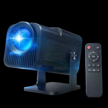 Projetor HY320 Davely Smart TV Android WiFi 6 390 ANSI Lumens Full HD Suporte 4K HDMI Bluetooth 85-200 Polegadas Alto Falante Com Controle Remoto Bivolt Portátil Mini