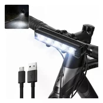 Farol 5 Leds Lanterna Bicicleta Alumínio Barra Bike Led!!️