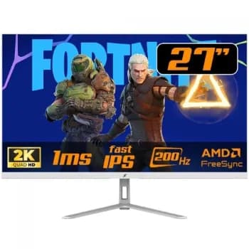 Monitor Gamer SuperFrame Crystal, 27 Pol, RGB, Quad HD, Fast IPS, 1ms, 200Hz, FreeSync/G-Sync, HDMI/DP, Branco