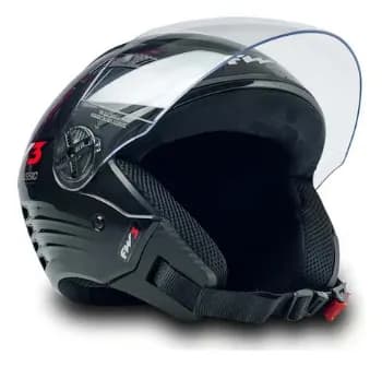 Capacete Fw3 Para Moto X Open Esportivo Preto Tamanho 58