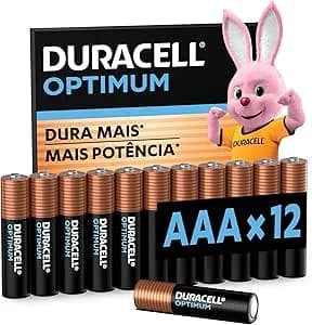 Duracell Pilhas Optimum Aaa Palito Pack 12 Unidades – Dura Mais – Para Controle De Videogame E Brinquedos
