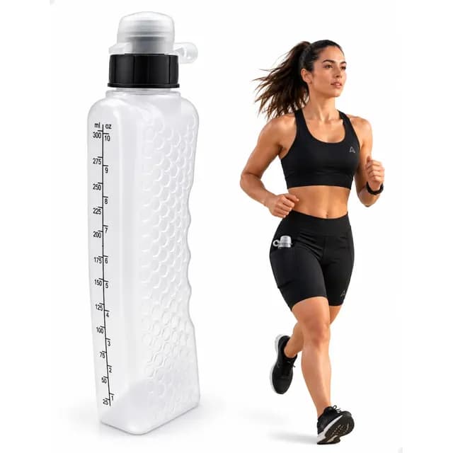 Garrafa Squeeze Corrida Hidratação Curvada Anatômica 300ml