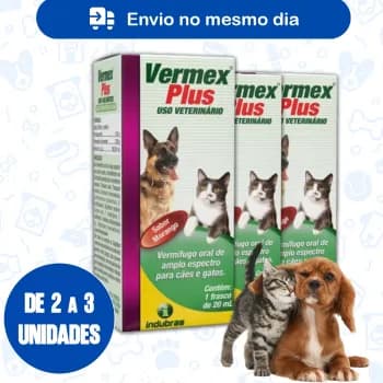 Kit 3 Vermifugo Filhote Pet Plus 20ml Vermífugo Oral Cães e Gatos