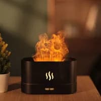 Umidificador Chama Difusor Óleo LED 7 Cores