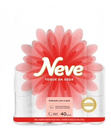 Papel Higiênico Neve Toque de Seda Folha Dupla 40 rolos 30M