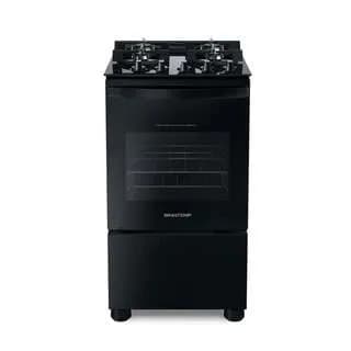 Fogão 4 Bocas Vidro Grade Dupla Bfo4vae Preto Brastemp