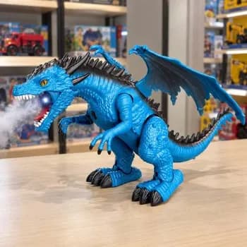 Dragão De Controle Remoto Com Fumaça E Som Azul Replay Kids Dragão