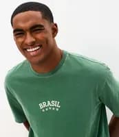 Camiseta Relaxed Algodão Brasil Verde