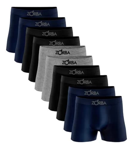 Kit 10 Cuecas Boxer Zorba 781 Algodão Sem Costura