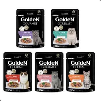 Kit 20 unidades Sache Golden Gourmet Sachê Golden Gatos Castrados Sachê Golden Gatos Filhotes