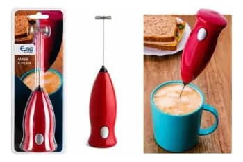 Mixer Em Abs E Inox Pilha Multiuso Vermelho - Euro