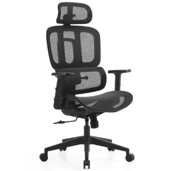 Cadeira de Escritório Dr. Office Business, Preta, Mesh, 2D com 7cm de altura ajustável, Suporta até 120kg ✨