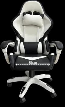 Cadeira Gamer Ergonômica com Ajuste de Altura, Apoio para Cabeça, Reclinação 90°-150° e Rodas 360° - Suporta até 120KG
