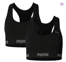Kit 2 Tops Puma Feminino Sem Costura Nadador Alta Sustentacao Academia Fitness Preto