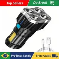 Lanterna LED Potente USB Recarregável