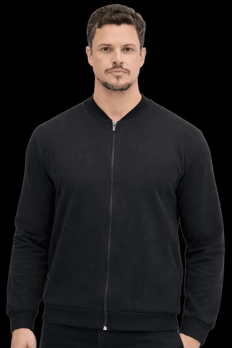 Blusa De Moletom Com Ziper Canguru Flanelado Inverno P Ao G1