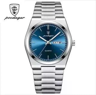 Relógio Poedagar Classic 930 Masculino De Quartzo Com Calendário E Fundo Azul