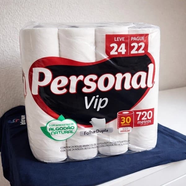 Personal VIP - Papel Higiênico Folha Dupla, Branco 24 unidades (Embalagem pode variar)