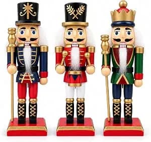 Kit 3 Soldadinhos Quebra Nozes Enfeite de Natal Clássico Decorativo Árvore