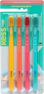 Kess, Pack com 4 Escovas Dentais Pro Extra Macias Whitelicious, Cores Sortidas