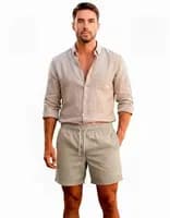 Bermuda Masculina Sandrini Linho Casual