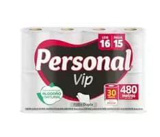3 Pacotes Papel Higiênico Personal Vip Folha Dupla 16 un.
