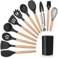 Kit Utensílios Cozinha com Suporte Organizador