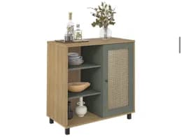 Artely Buffet Charlotte com 1 Porta, Carvalho/Menta