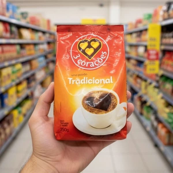 3 Corações Café Torrado E Moído Tradicional Pacote 250g
