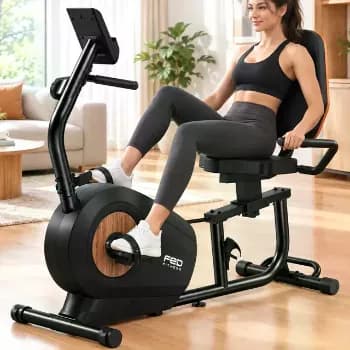 Bicicleta Ergométrica Horizontal FED Magnética até 160kg, 16 níveis, monitor