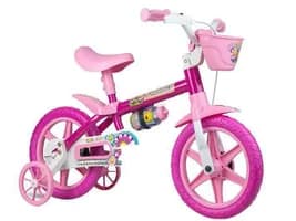 Bicicleta Infantil Nathor Aro 12 Rosa com Rodinhas