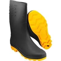 Bota PVC Preta Solado Amarelo 42 Cano Médio