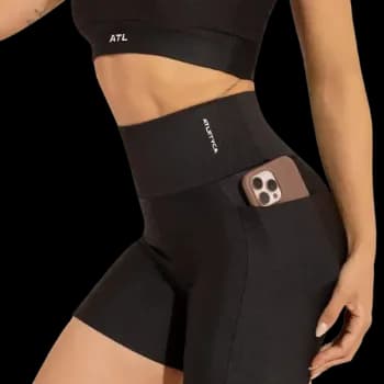 Short Fitness Feminino Academia Com Bolsos Laterais Atletyca
