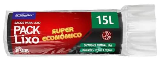Sacos Lixo Econômico Preto 15L Residencial