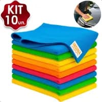 Kit 10 Panos Microfibra Premium Alta Absorção Multiuso