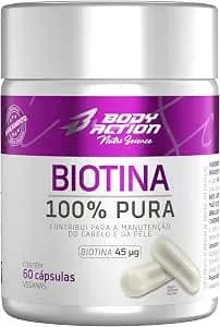 Biotina 100% Pura 60 Cápsulas Bodyaction