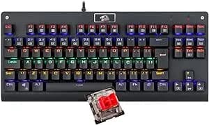 Teclado Mecânico Redragon Dark Avenger Preto Iluminação Rainbow Switch Azul K568R